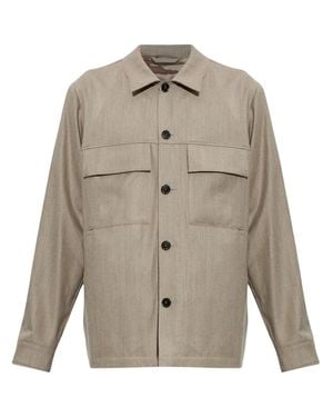 Paul Smith Wool-Cashmere Dress Shirt - Gray