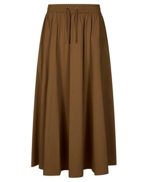 Herno Mini Lightweight Nylon Stretch Skirt - Brown