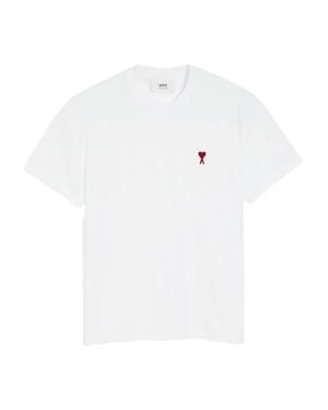 Ami Paris Signature Monogram Cotton T-Shirt - White