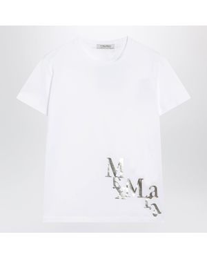 Max Mara Cotton T-Shirt With Logo Print - White