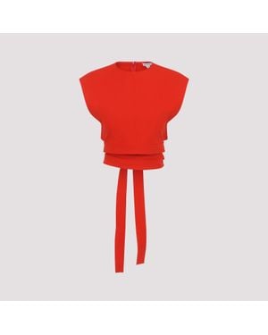 Alaïa Alaia Sanguine Cotton Belted Top - Red