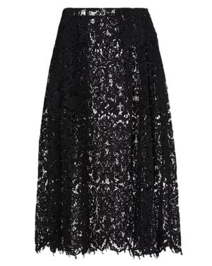 Fendi Flared Midi Skirt With Pleated Sides - Black