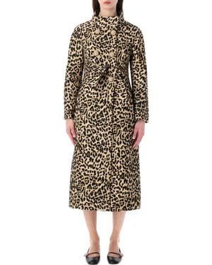Valentino Garavani Animalier Print Cloth Coat - Brown