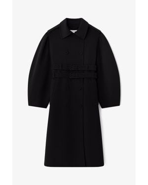 Ganni Wool-Cashmere Split Back Trench Jacket - Black