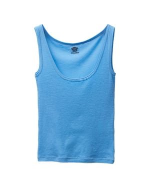 Versace Embroidered Sleeveless Round Neck Top - Blue