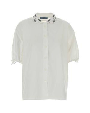 Prada Regular Embellished Shirt - White