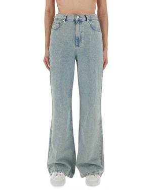 Moschino Wide-Leg Light Denim Jeans - Blue