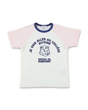 Maison Kitsuné Bold Fox Graphic T-Shirt For Girls - White