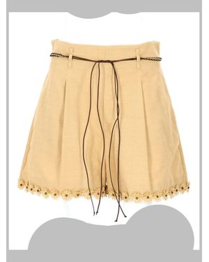 Zimmermann 100% Cotton Shorts - Natural
