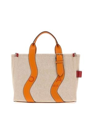 Marc Jacobs Beige Canvas Shopping The Tote Bag Shopping Bag - Orange