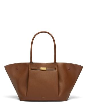 DeMellier The Brooklyn Mini Grained Leather Handbag With Sculptural Silhouette - Brown