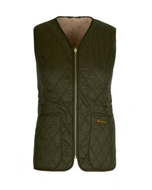 Barbour Quilted Zip-Front Fleece-Lined Vest - Green
