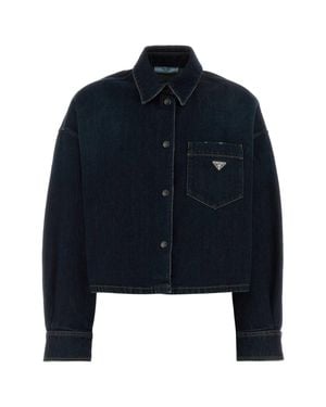 Prada Denim Jacket Made Of Cotton - Blue