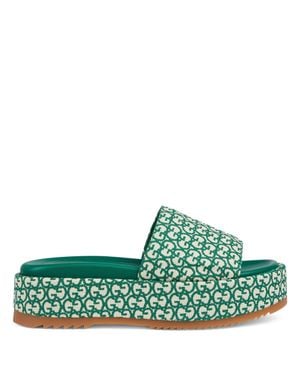 Gucci Gg Platform Slide Sandal - Green