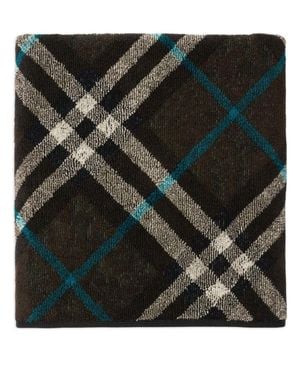 Burberry Luxury Checkered Cotton Towel - Black