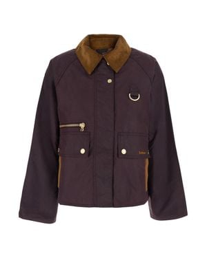 Barbour Cottingham Quilted Cotton Jacket With Logo Lettering - Purple