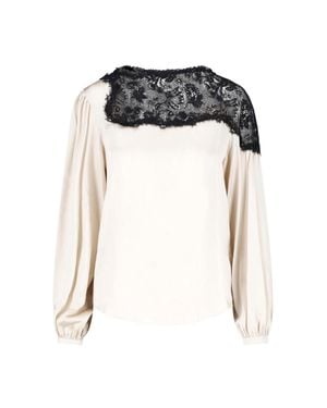 Isabel Marant Lace Yoke Long Sleeve Blouse - Black