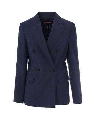 Max Mara Double-Breasted Tailored Blazer - Blue