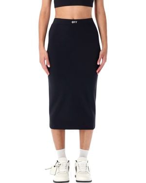 Off-White c/o Virgil Abloh Sleek Stretch Midi Skirt - Blue