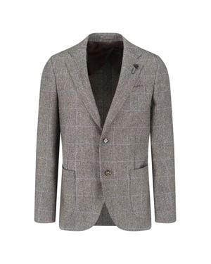 Lardini 100% Wool Patterned Jacket - Gray