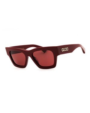 Gucci Rectangular Fashion Sunglasses - Red