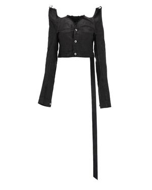 Rick Owens Solid V Neck Jacket - Black