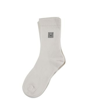 TOTEME Cotton Logo Socks For - White