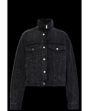 Alexander Wang Embossed Logo Panel Denim Track Jacket - Black