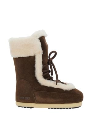 Moon Boot Evc Fairy Mini Ankle Boots With Tech Fabric And Rubber Sole - Brown