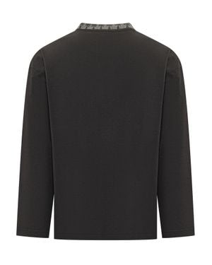 Palm Angels Ribbed Long-Sleeve Regular T-Shirt - Black