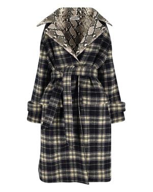 Duran Lantink Checked Coat - Black