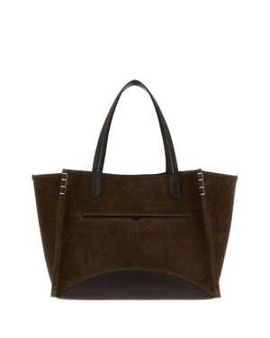 JW Anderson Chocolate Suede Loafer Shopping Bag - Brown