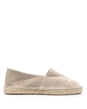 Isabel Marant Logo-Embroidered Slip-On Espadrilles - Natural