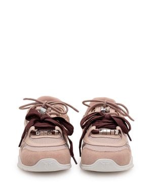 Pinko Stylish Mesh Sneakers With Metallic Accents - Pink