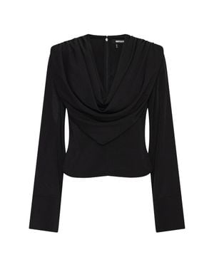 ROTATE BIRGER CHRISTENSEN Draped Blouse - Black
