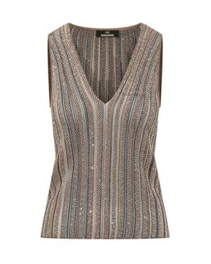 Missoni Style Knit Top - Brown