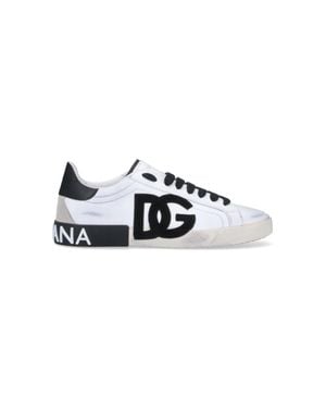 Dolce & Gabbana Calf Leather Sneakers - White
