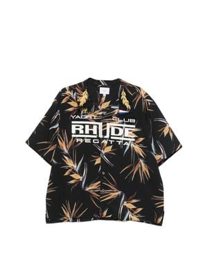 Rhude Regatta Club Hawaiian Shirt - Black