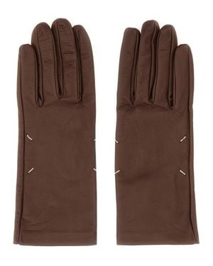 Maison Margiela Leather Gloves - Brown