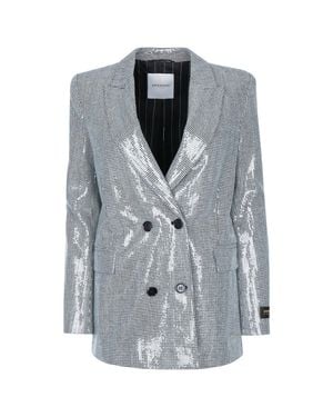 ERMANNO FIRENZE Double-Breasted Sequin Blazer - Gray