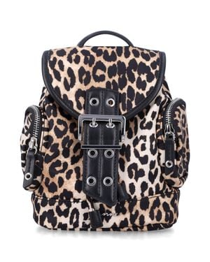 Ganni Leopard Nano Backpack - Gray