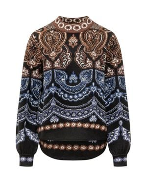 FARM Rio Nicole Scarf Sweater - Gray
