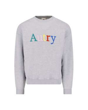 Autry Embroidered Logo Crewneck Sweatshirt - Gray