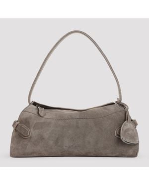 Ralph Lauren Leather Shoulder Handbag With Adjustable Strap, W:30Cm H:14Cm D:11Cm - Gray