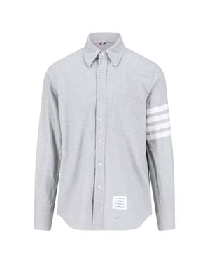 Thom Browne 100% Cotton Button-Down Shirt For - Gray