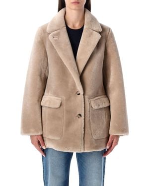 Urbancode Reversible Faux Fur Coat With Suede Interior - Natural