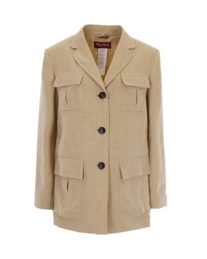 Max Mara Linen Mini Jacket - Natural