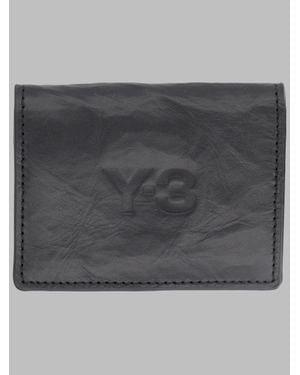 Y-3 Leather Card Holder Wallet - Gray