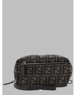 Fendi Designer Leather Clutch Bag - Gray