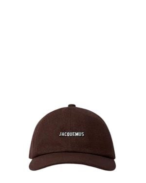Jacquemus Cotton Logo Hat With Adjustable Back Closure - Brown